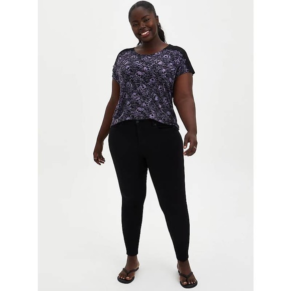 torrid Tops - NWT Torrid Lace Dolman Super Soft Black Skull Shirt Top Plus Multi Size